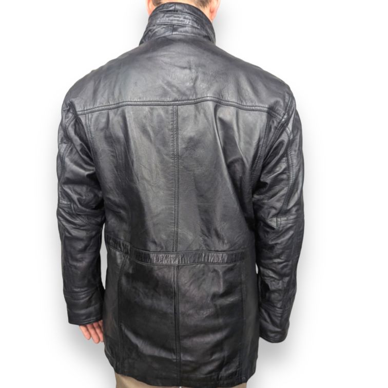 Aviatrix Vintage Black Leather Jacket Coat Men Size Medium