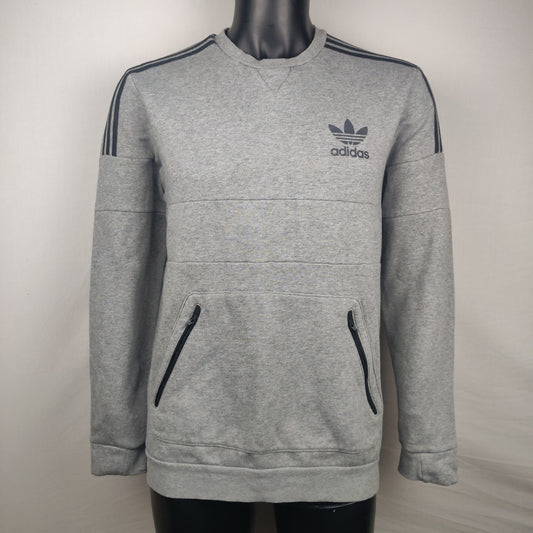 Adidas 3 Stripes Grey Sweatshirt Men Size Medium