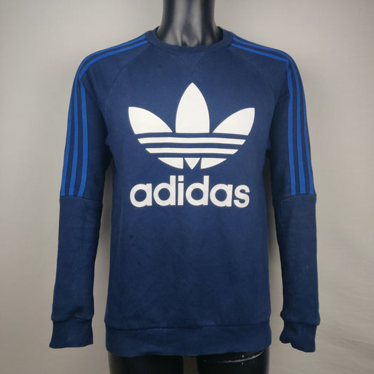 Adidas Originals Navy 3 Stripes Sweatshirt Jumper Men Size Small