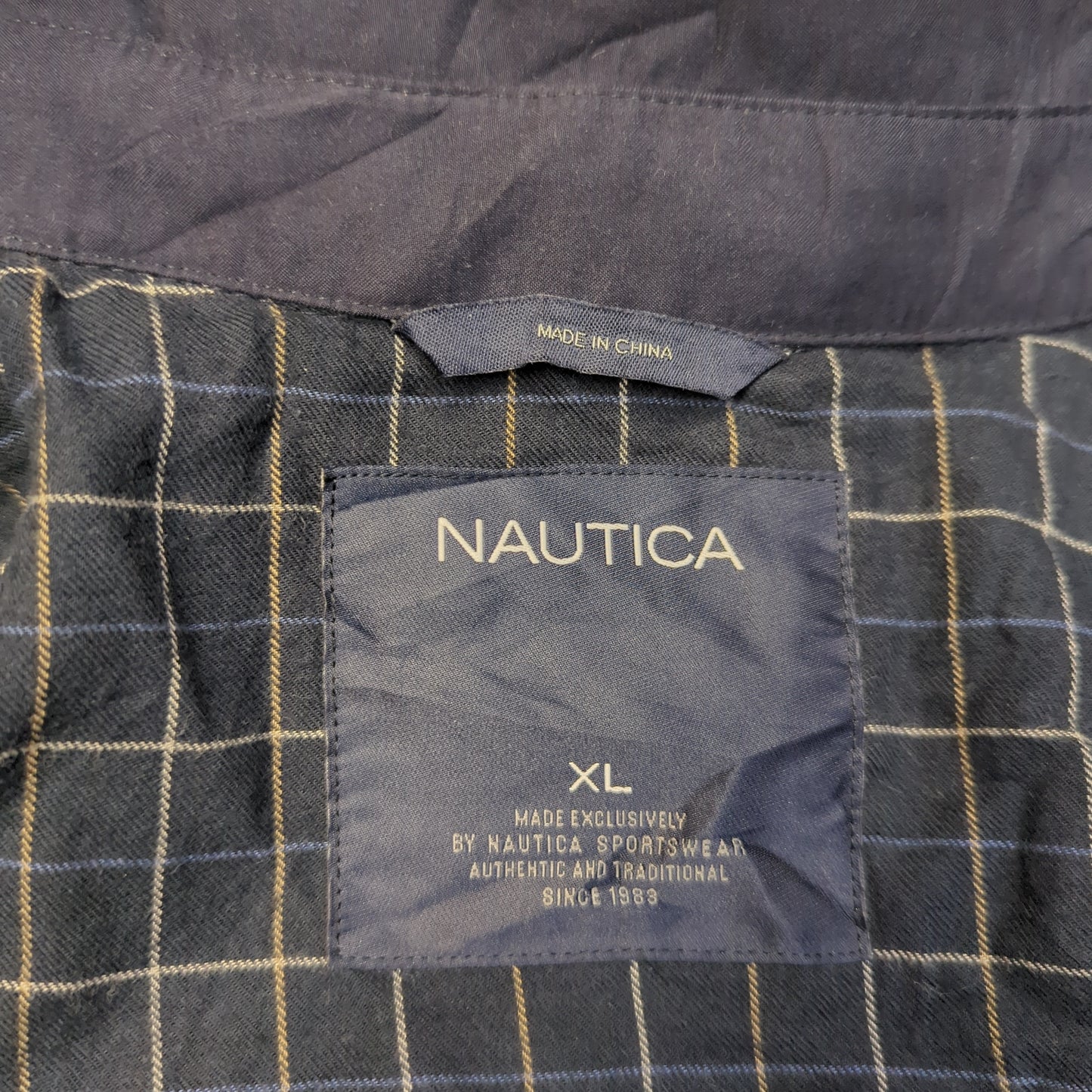 Nautica Vintage Navy Bomber Jacket Men Size XL