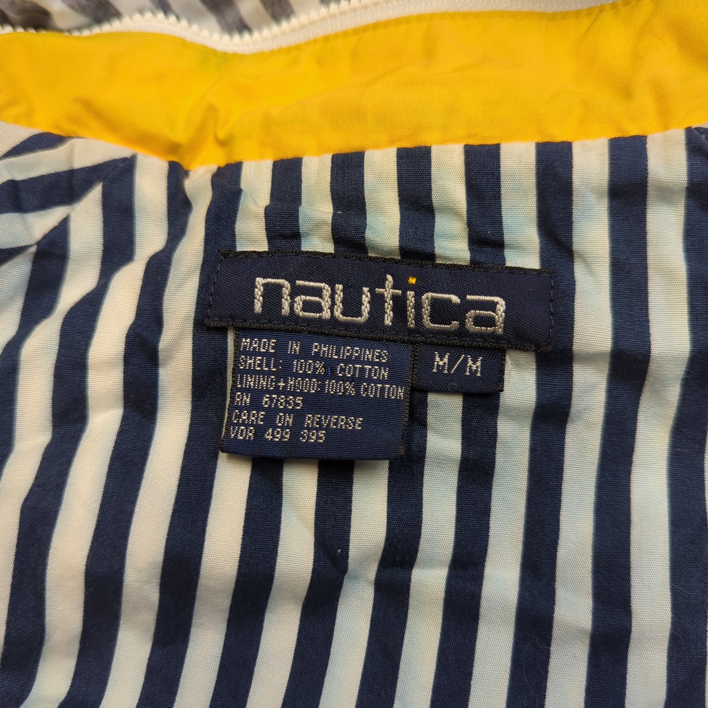 Nautica Vintage Yellow Cotton Windbreaker Jacket Men Size Medium