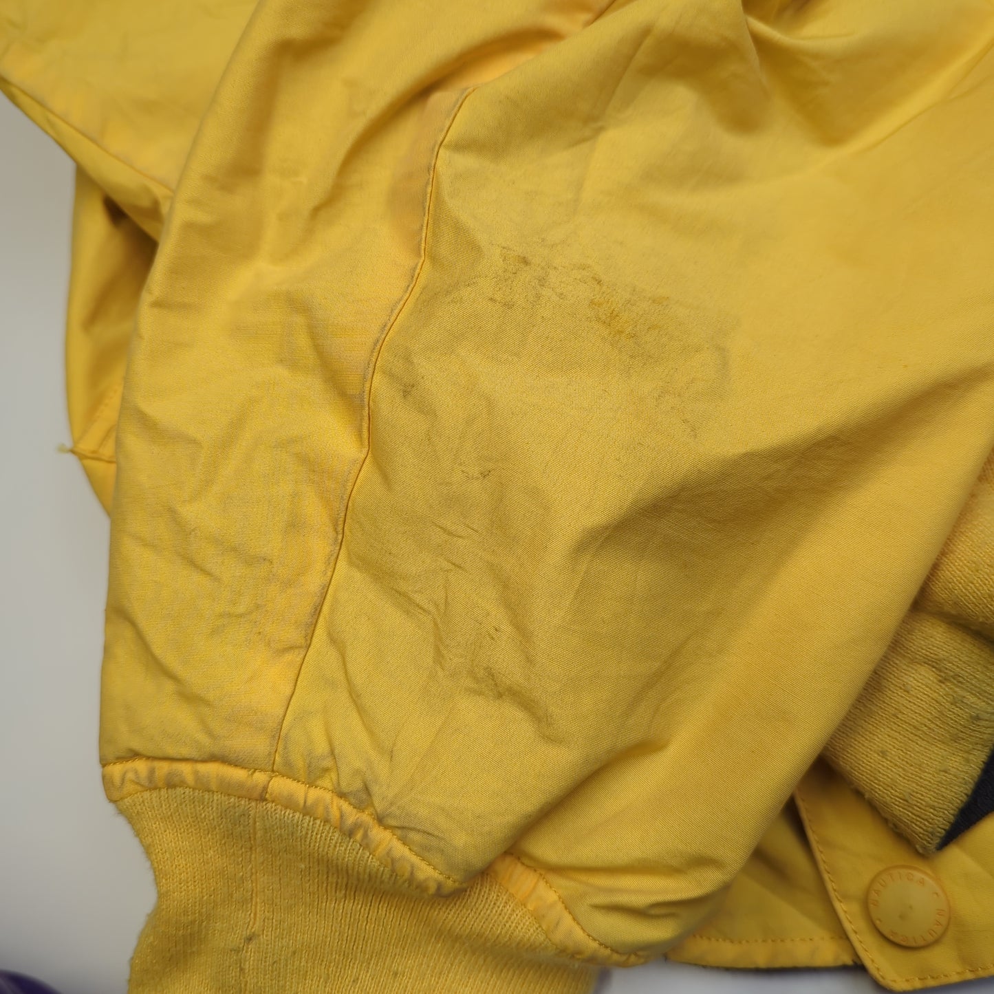 Nautica Vintage Yellow Reversible Windbreaker Jacket Men Size XL