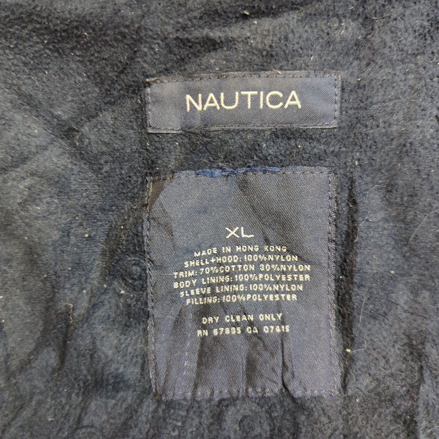 Nautica Vintage Navy Bomber Jacket Fleece Lined Men Size XL