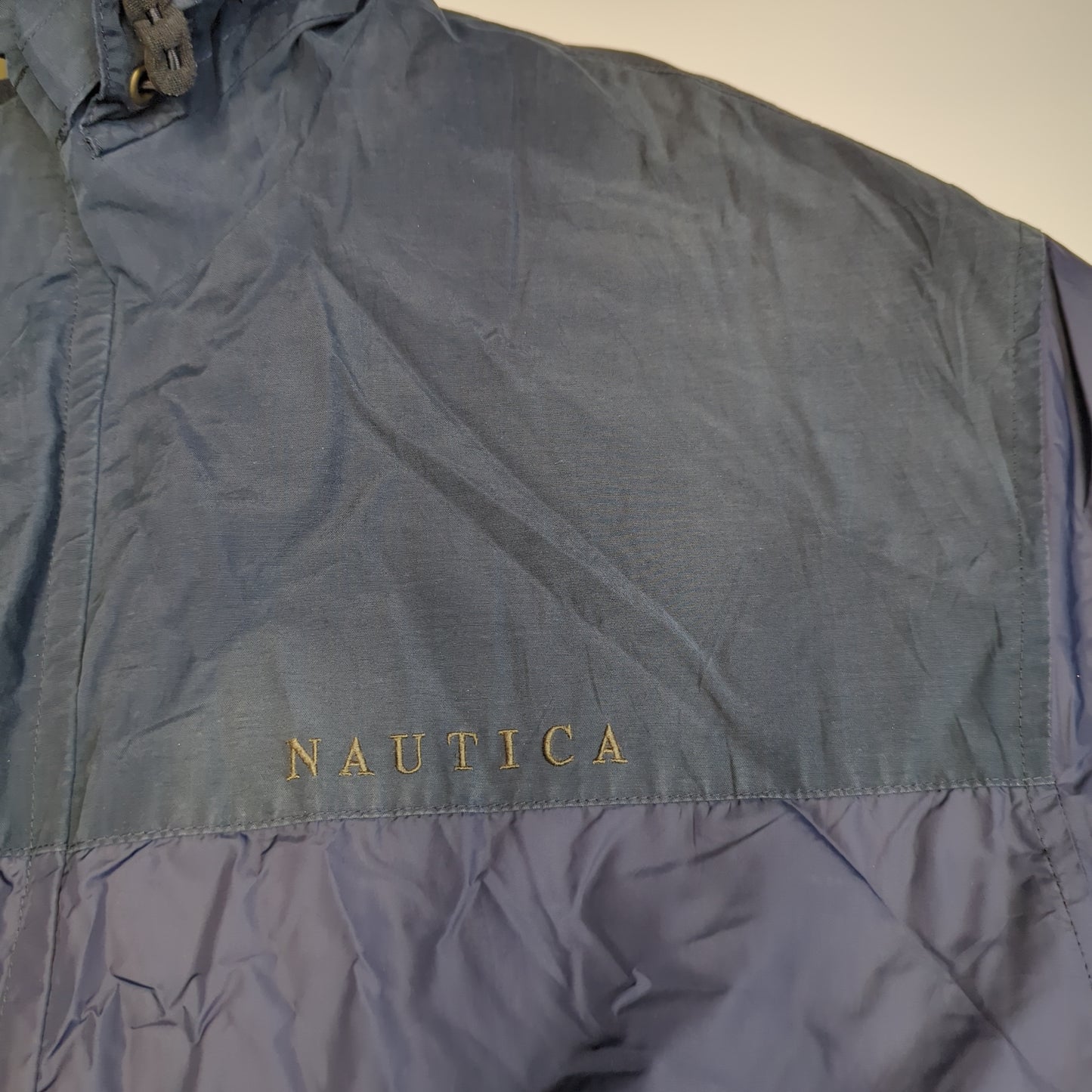 Nautica Vintage Navy Bomber Jacket Fleece Lined Men Size XL
