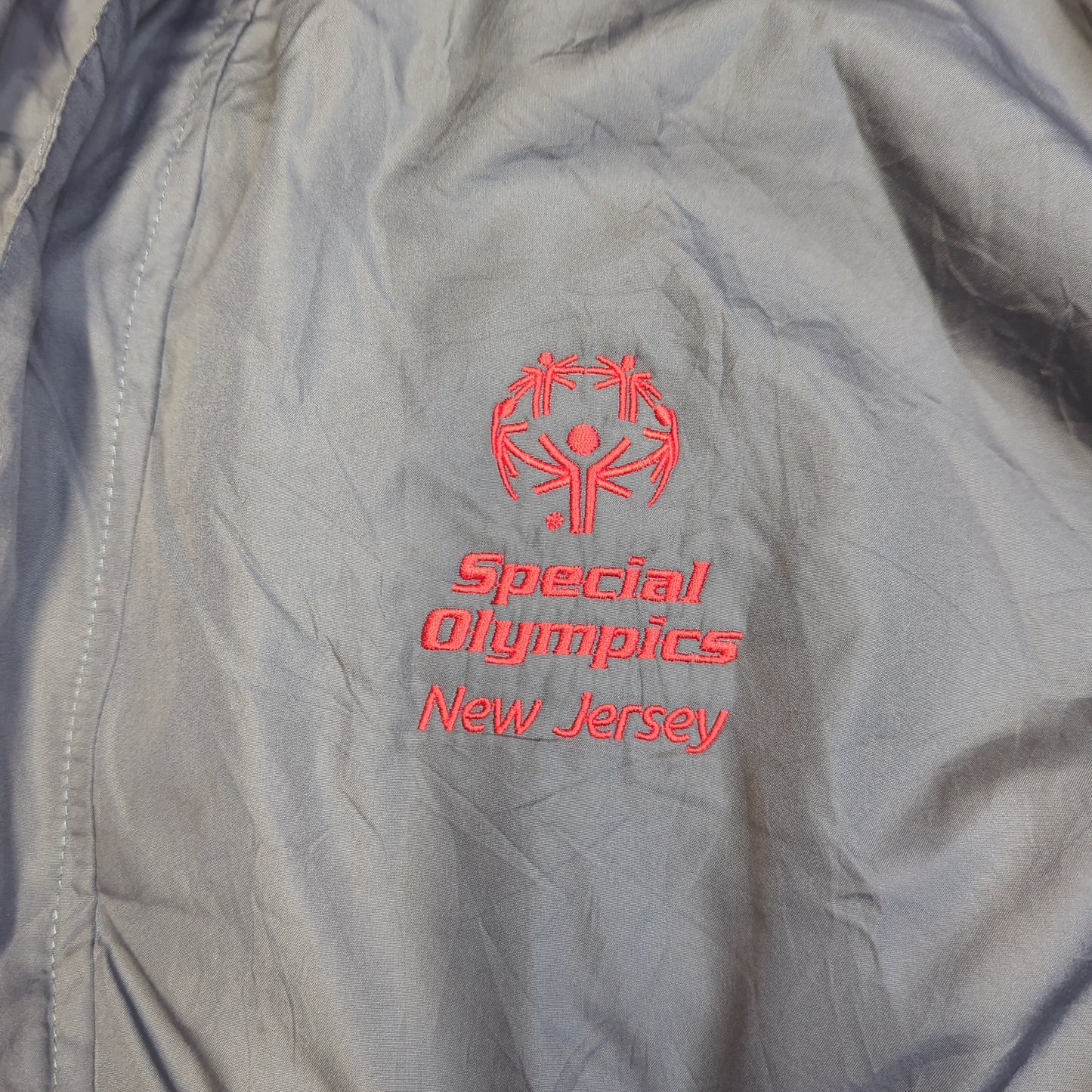 Reebok Vintage Special Olympics Grey Windbreaker Jacket Men Size Large