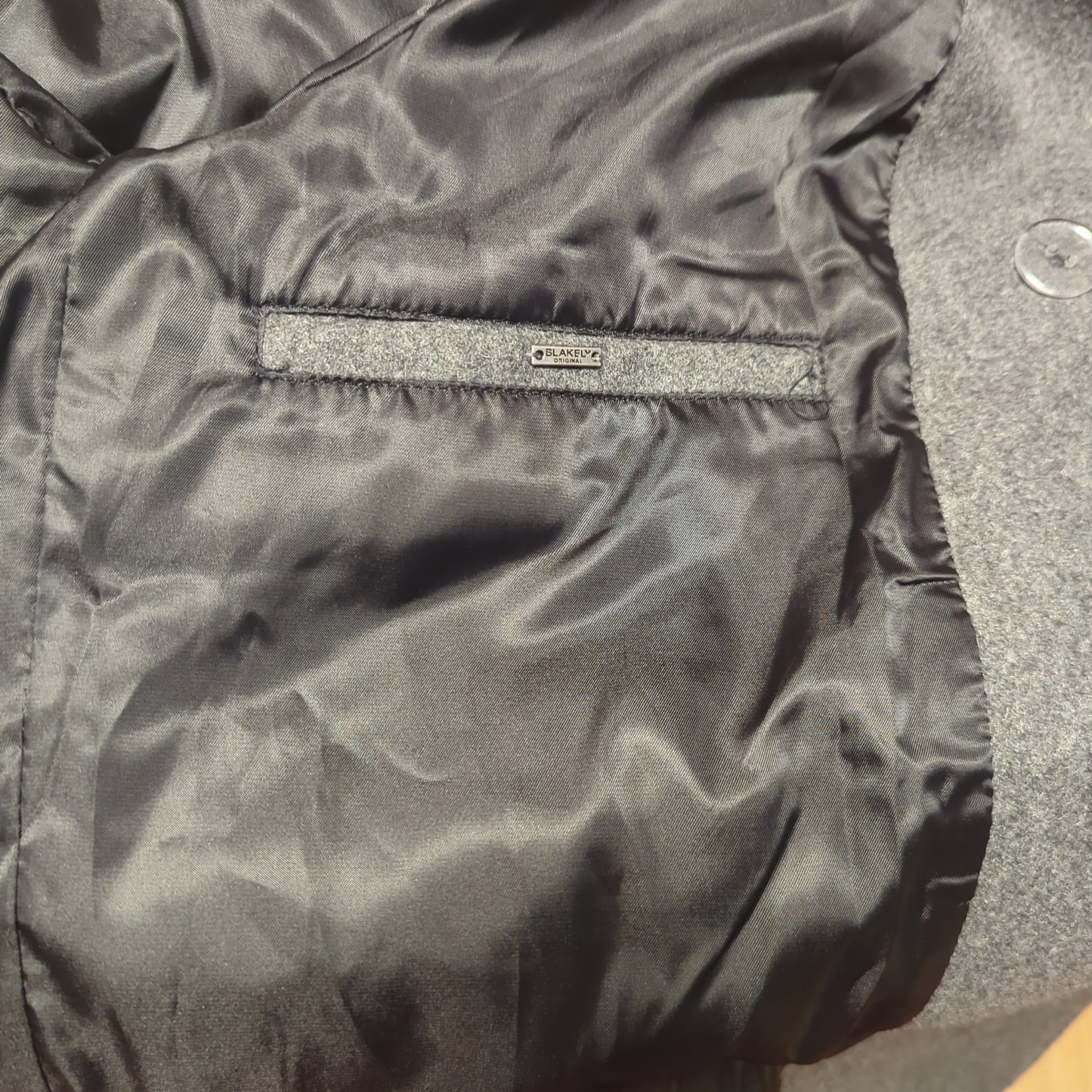 Blakely Grey Wool Blend Pea Coat Men Size Large