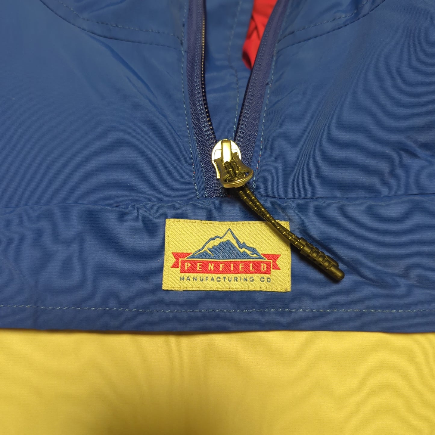 Penfield Blue & White Vintage Half-Zip Windbreaker Jacket Men Size Large