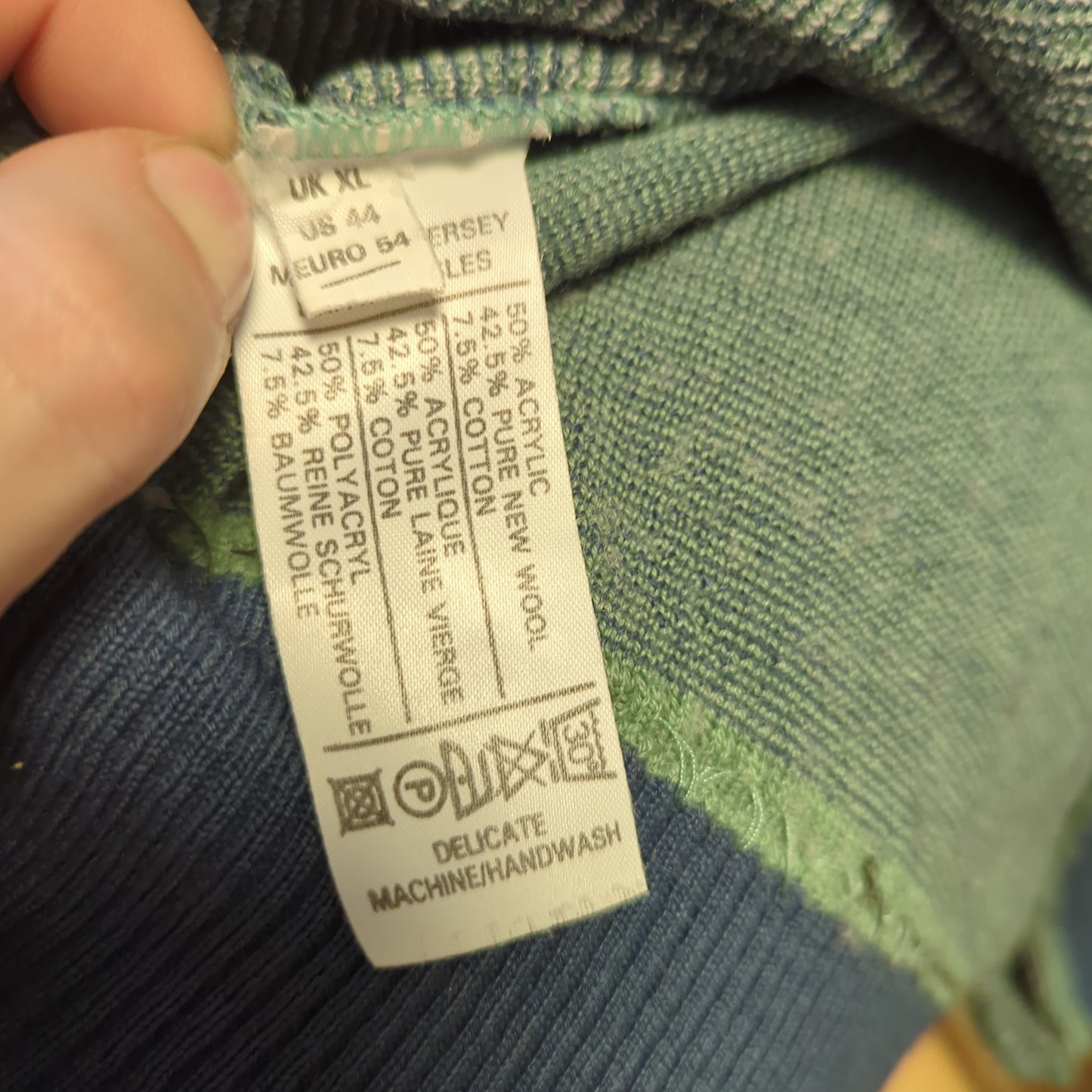 Pierre Sangan Green Vintage Graphic Crew Neck Jumper Men Size XL