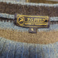 P.G Field Vintage Blue Stripped Crew Neck Wool Jumper Men Size Large