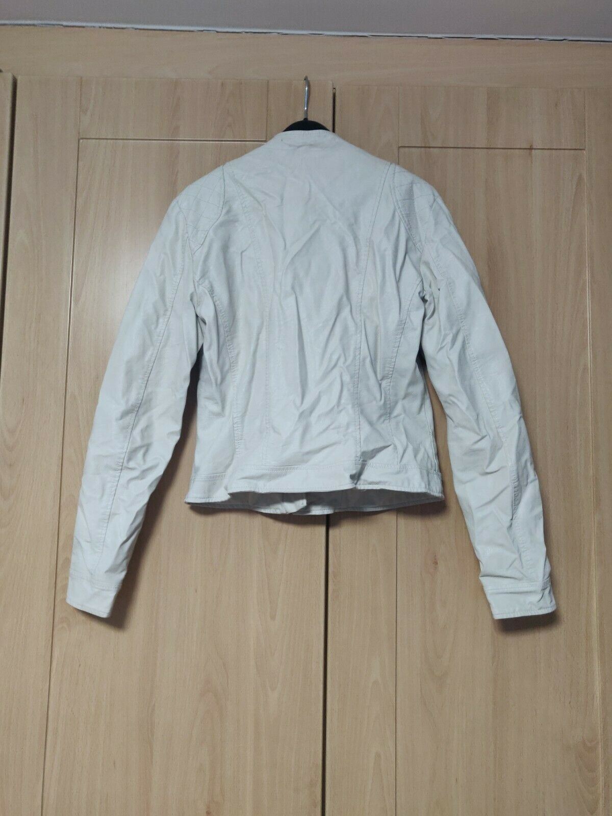 Vero Moda White Leather Jacket Women Size Small