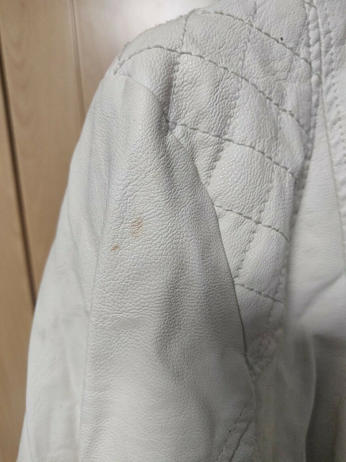 Vero Moda White Leather Jacket Women Size Small