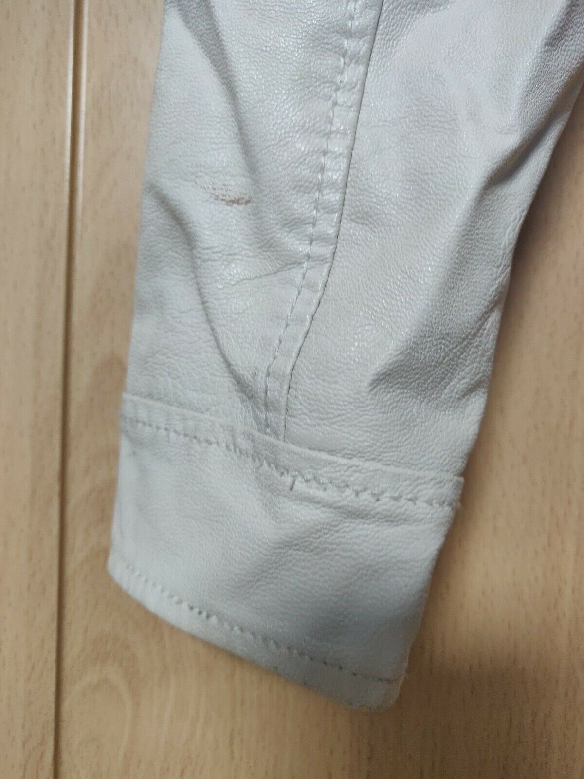 Vero Moda White Leather Jacket Women Size Small