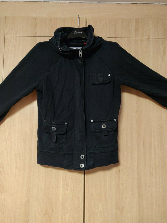 Esprit Black Full-Zip Jacket Women Size Medium