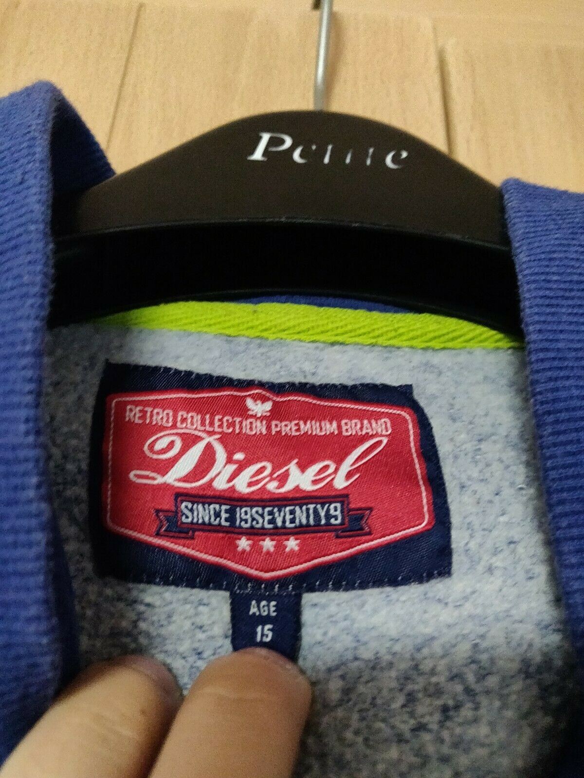 Diesel Vintage 1979 Blue Full Zip Hoodie Boys 15 Age