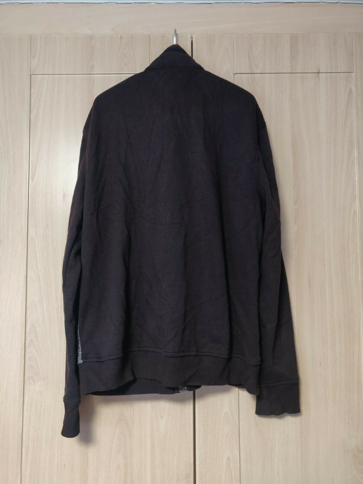 Tommy Hilfiger Kensington Brown Full Zip Jacket With Hidden Hood Men Size Large