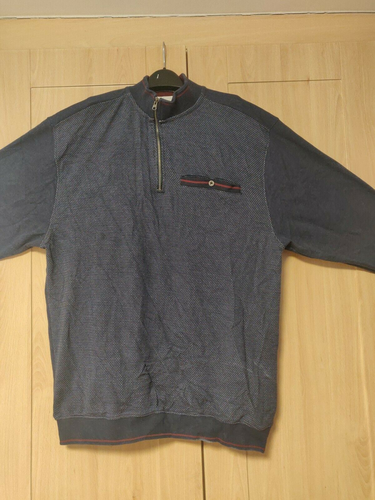 Kam Jeans Vintage Grey Half-Zip Sweatshirt Jumper Men Size 2XL