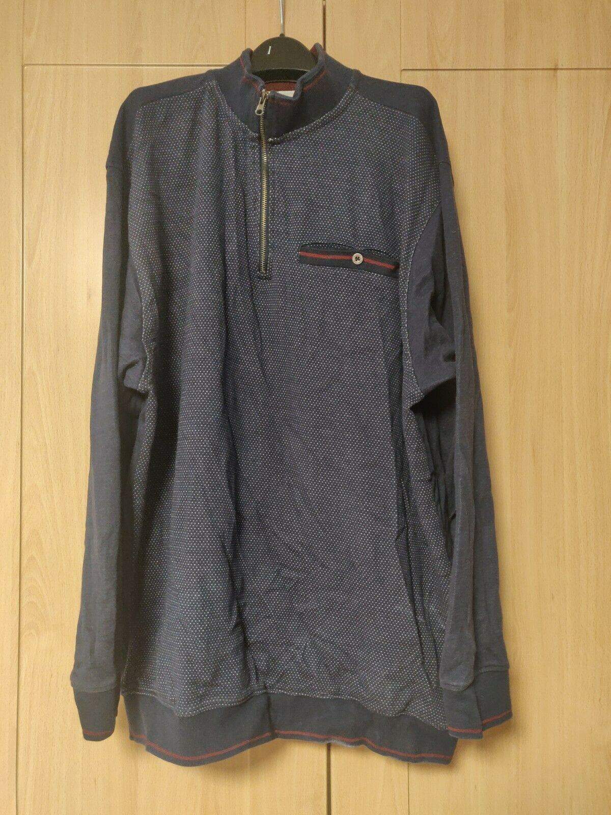 Kam Jeans Vintage Grey Half-Zip Sweatshirt Jumper Men Size 2XL
