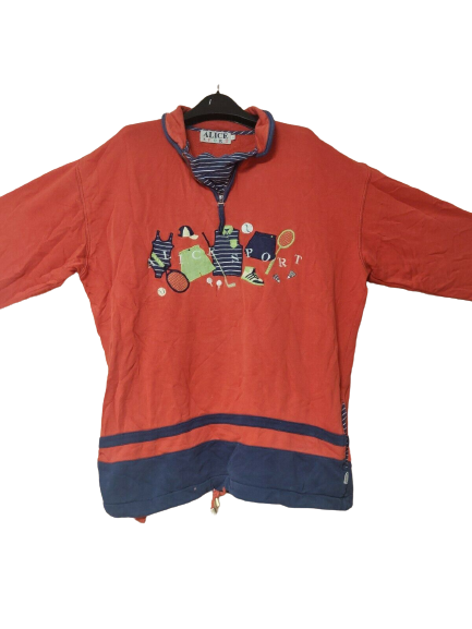 Alice Sport Orange Half-Zip Sweatshirt Women Size Large