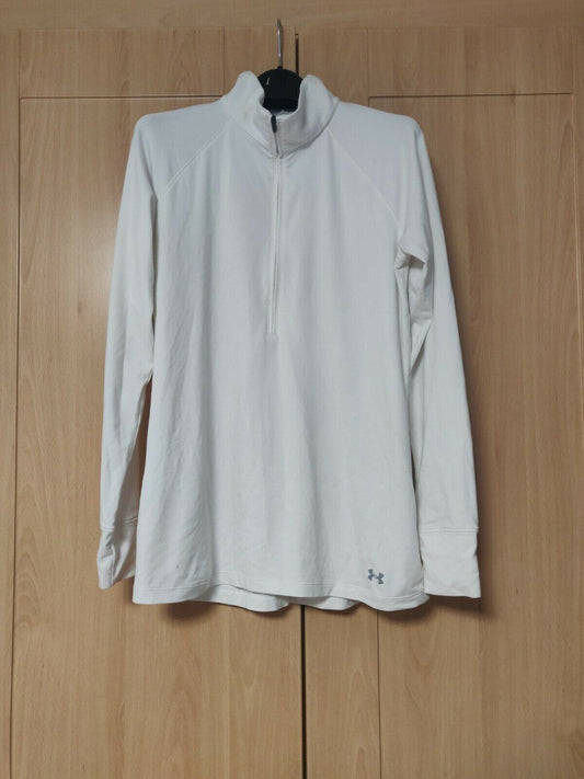 Under Armour White Half-Zip Sweatshirt Men Size small