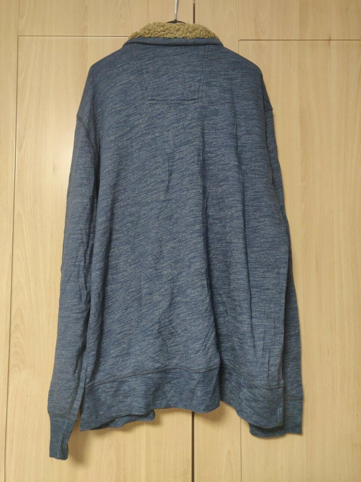 Gh Bass Vintage Blue Sweatshirt Button Up Jumper Men Size XXL