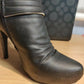 Jennika Black High Zip Up Boots Women Size UK 3