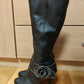 Jennika Black High Zip Up Boots Women Size UK 3