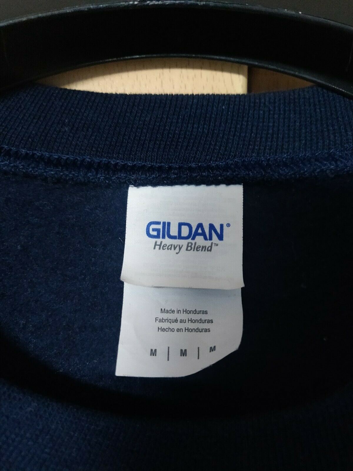 De-Nice Navy Christmas Sweater Gildan Heavy Cotton Blend Men Size M