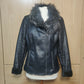 Guess Los Angeles Black Faux Leather Jacket Full Zip Women Size Medium