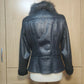 Guess Los Angeles Black Faux Leather Jacket Full Zip Women Size Medium