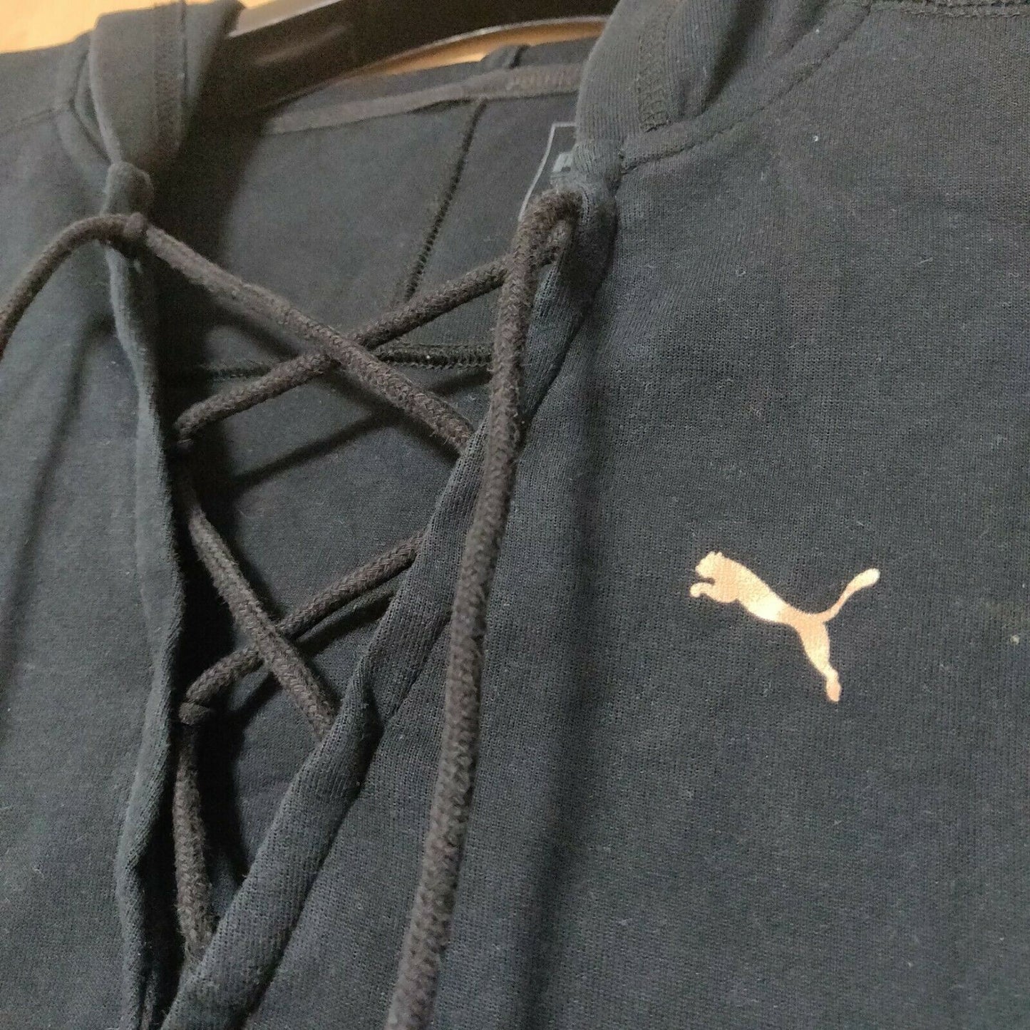 Puma Black Pullover Hoodie Long Sleeve Women Size UK 12