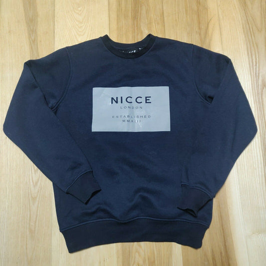 Nicce London Blue Sweatshirt Crew Neck Men Size XS