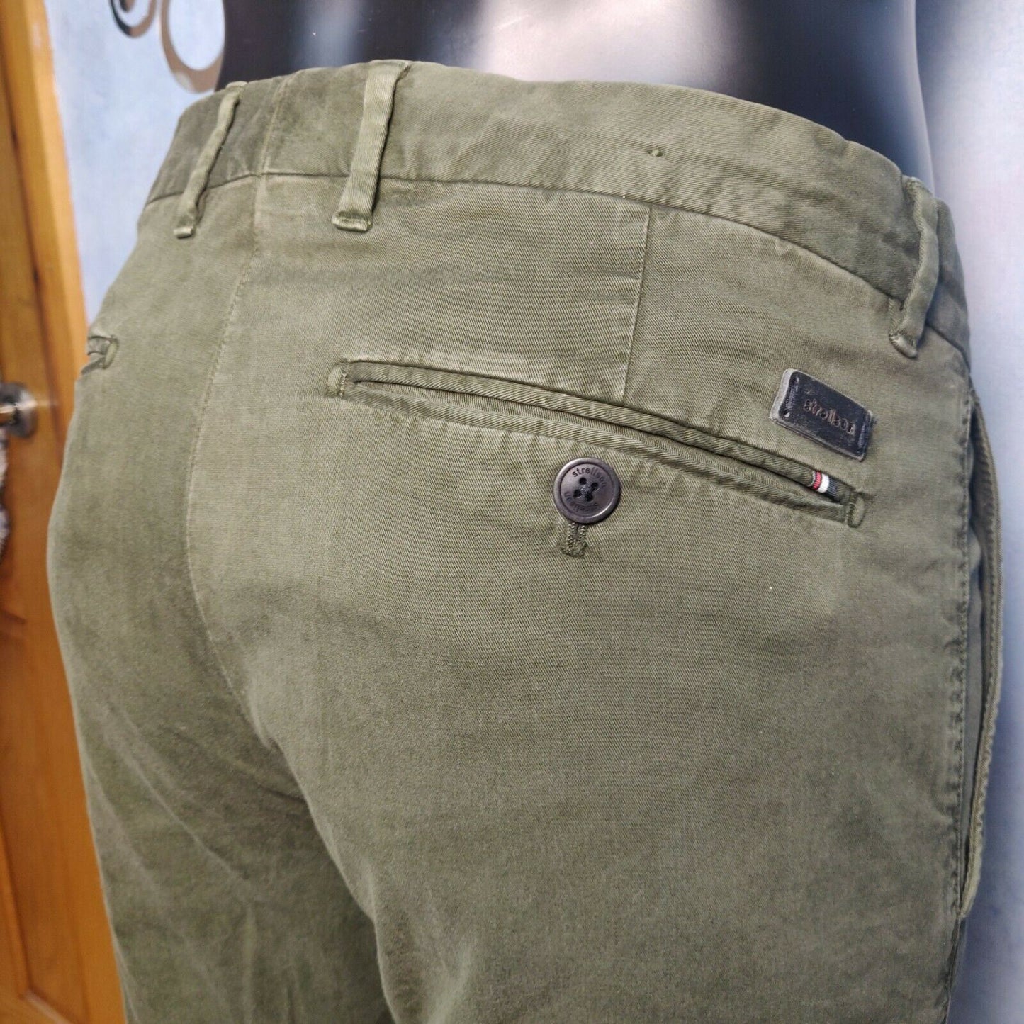Strellson Green Chinos Trousers Regular Fit Men Size 33W/32L