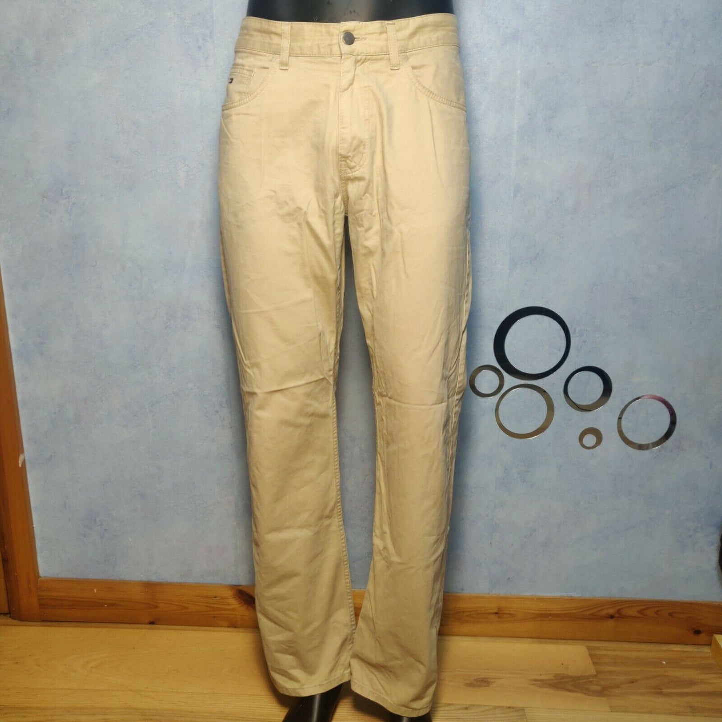 Tommy Hilfiger Brooklyn Yellow Regular Fit Chinos Trousers Men Size 34W/32L