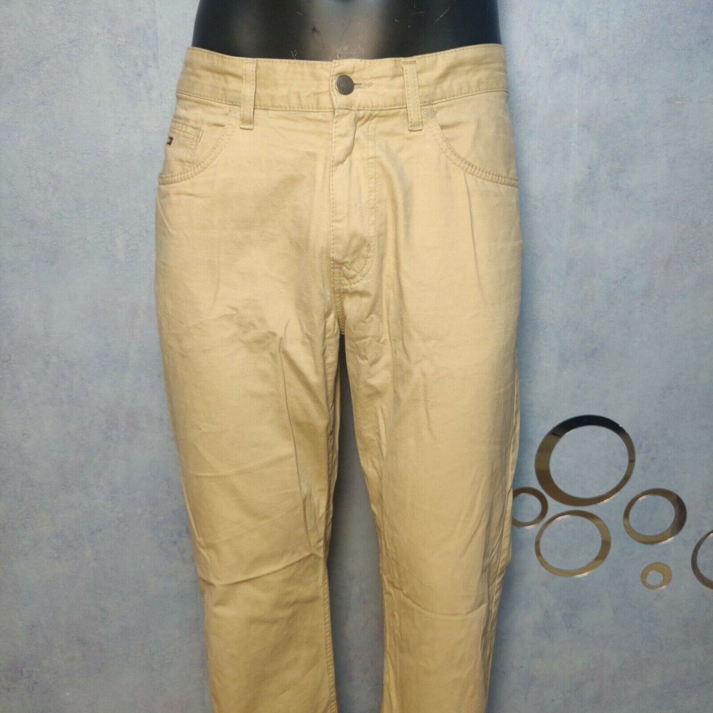 Tommy Hilfiger Brooklyn Yellow Regular Fit Chinos Trousers Men Size 34W/32L