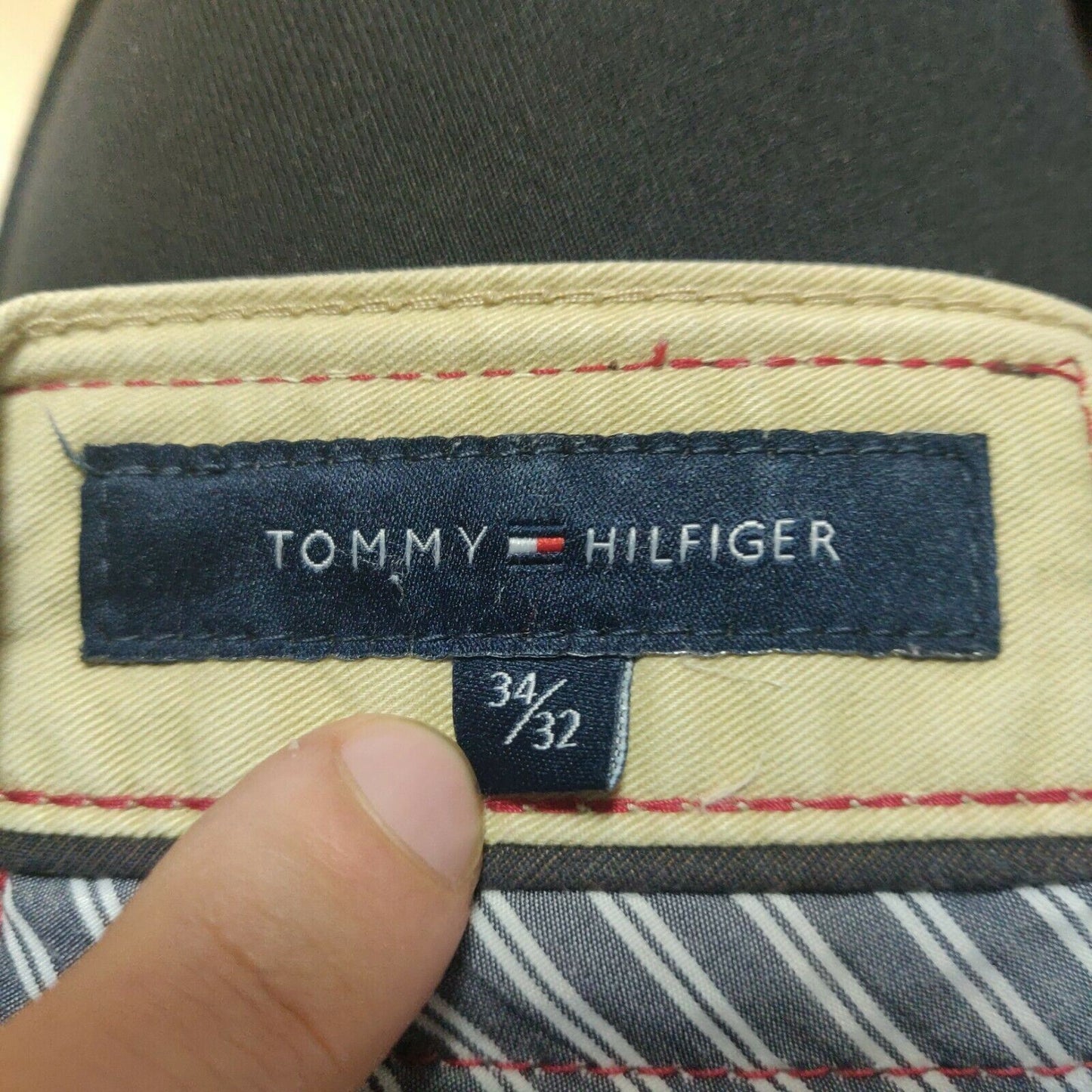 Tommy Hilfiger Brooklyn Yellow Regular Fit Chinos Trousers Men Size 34W/32L