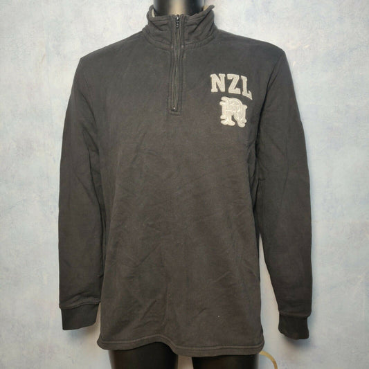 Front Up Rugby Black Sweatshirt 1/4 Zip Men Size XL