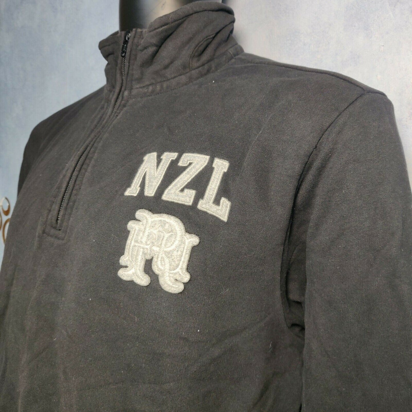 Front Up Rugby Black Sweatshirt 1/4 Zip Men Size XL