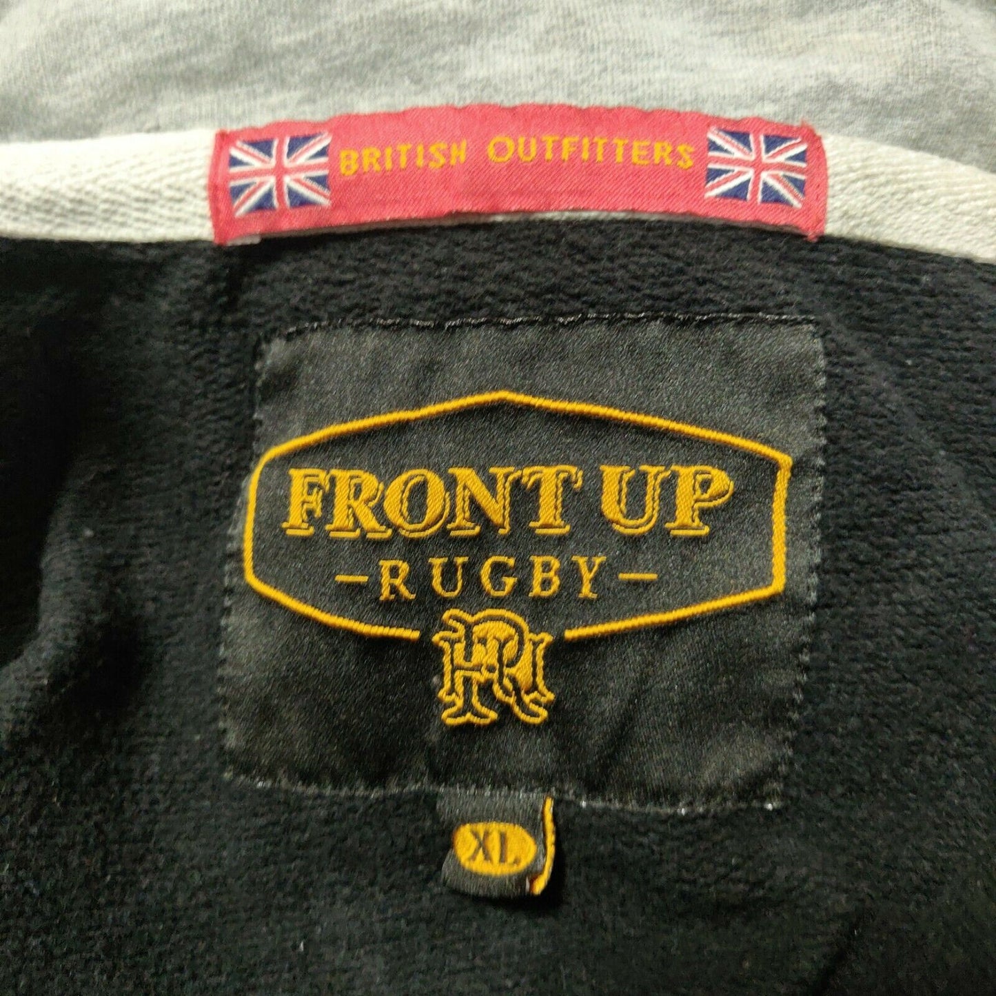 Front Up Rugby Black Sweatshirt 1/4 Zip Men Size XL