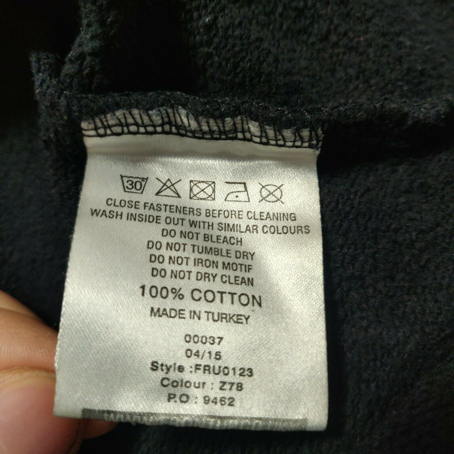 Front Up Rugby Black Sweatshirt 1/4 Zip Men Size XL