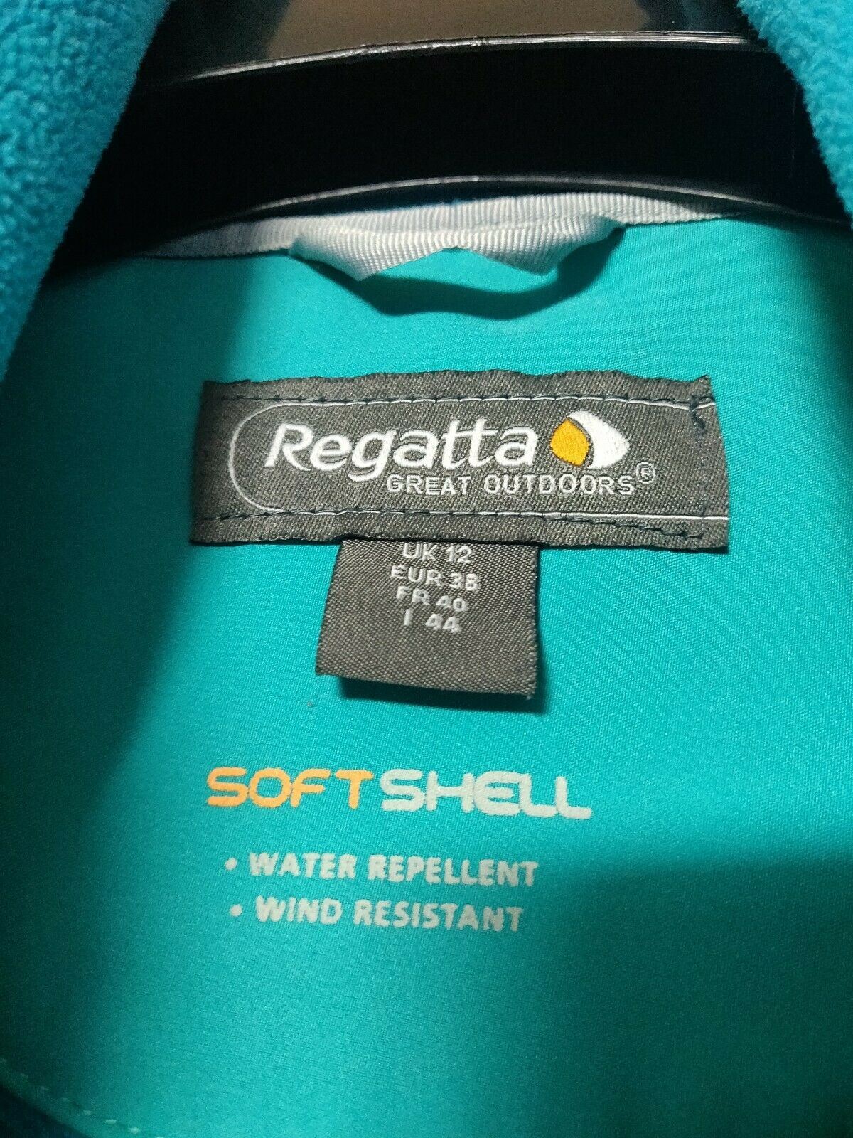 Regatta Blue Softshell Jacket Water Repellent Wind Resistant Women Size UK 12
