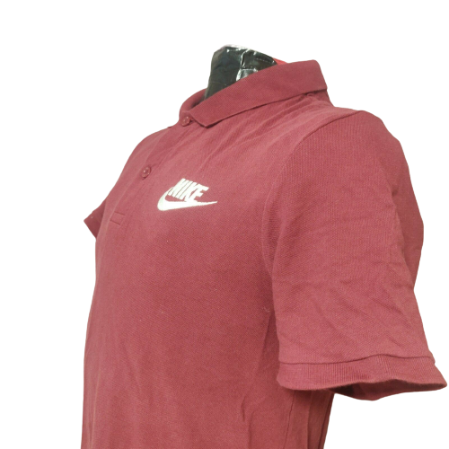 Nike Burgundy Polo Shirt 1/4 Button Men Size Medium