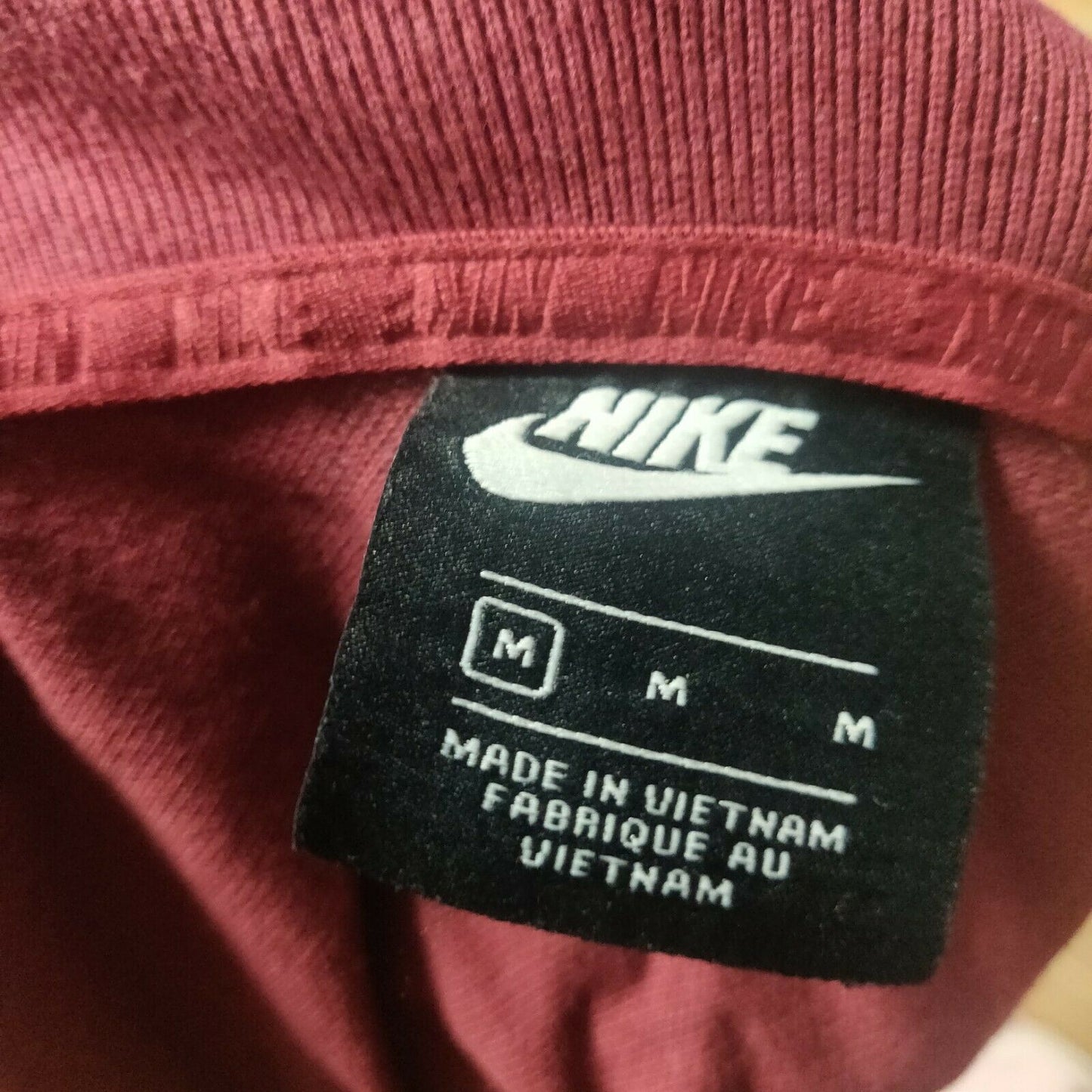 Nike Burgundy Polo Shirt 1/4 Button Men Size Medium