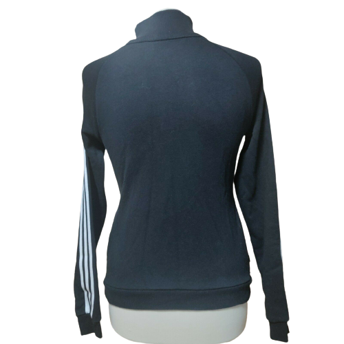 Adidas Black 3 Stripes High Neck Sweatshirt 1/4 Zip Women Size UK 6