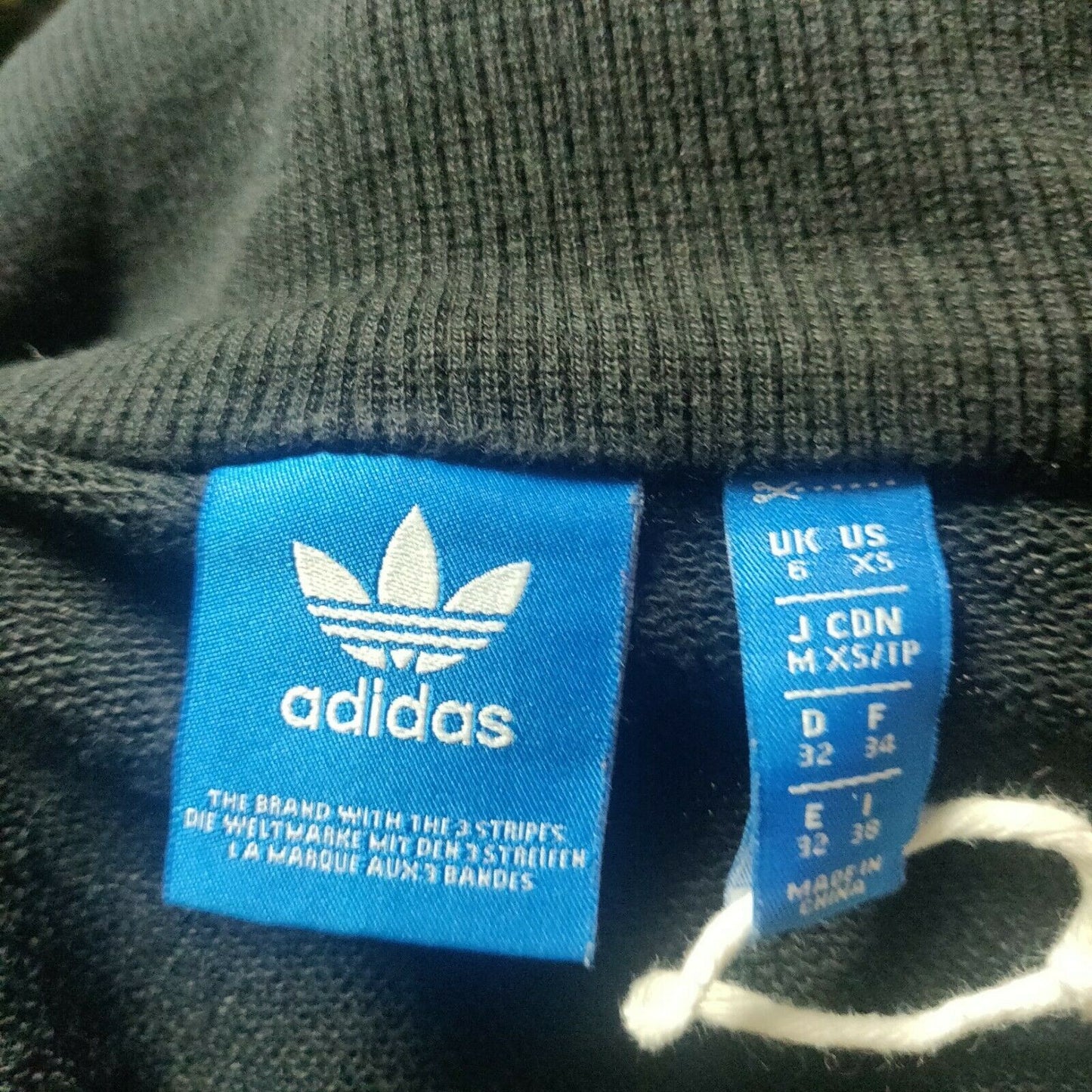 Adidas Black 3 Stripes High Neck Sweatshirt 1/4 Zip Women Size UK 6