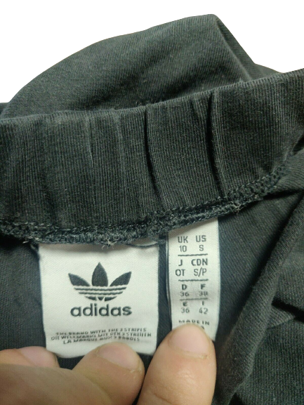 Adidas Black Cotton Leggings Track Pants Women Size UK 10