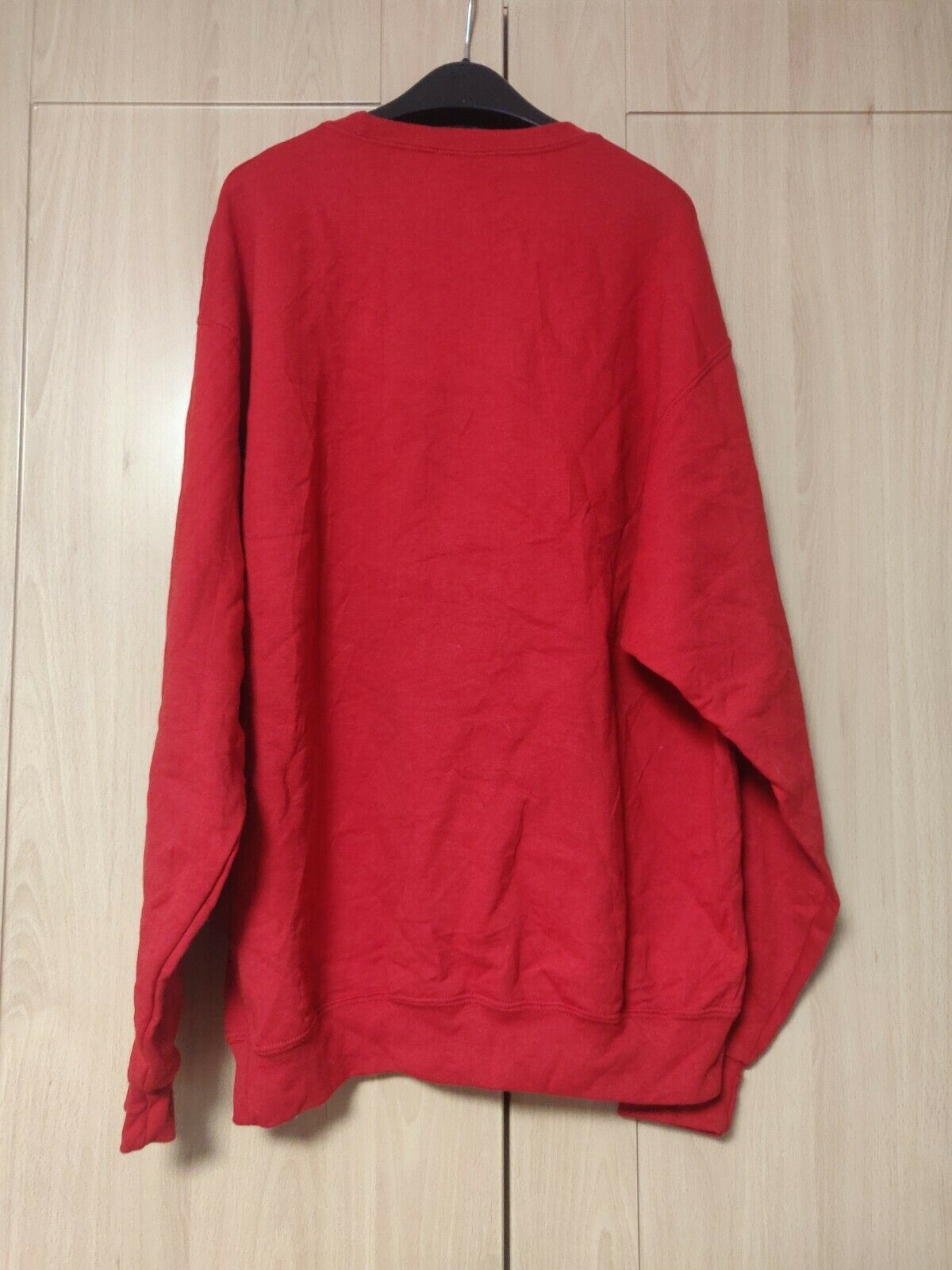 Jerzees Red Sweatshirt Jumper Christmas Santa Claus Men Size Large