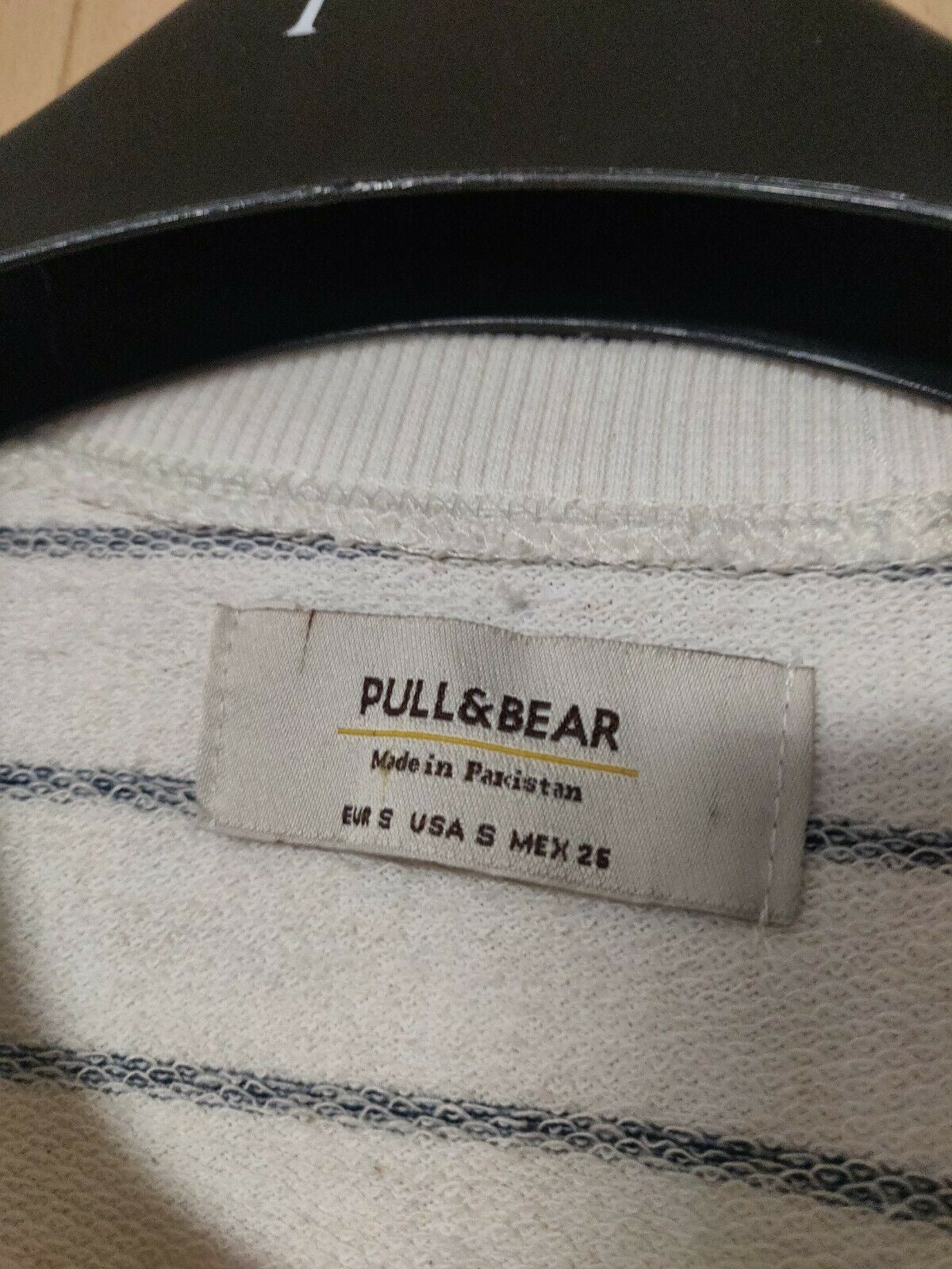 Pull&Bear White Cropped Sweatshirt Jumper Women Size Small