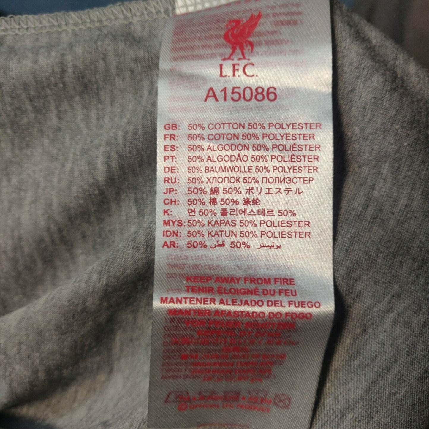 Liverpool FC Grey T-shirt Men Size Medium