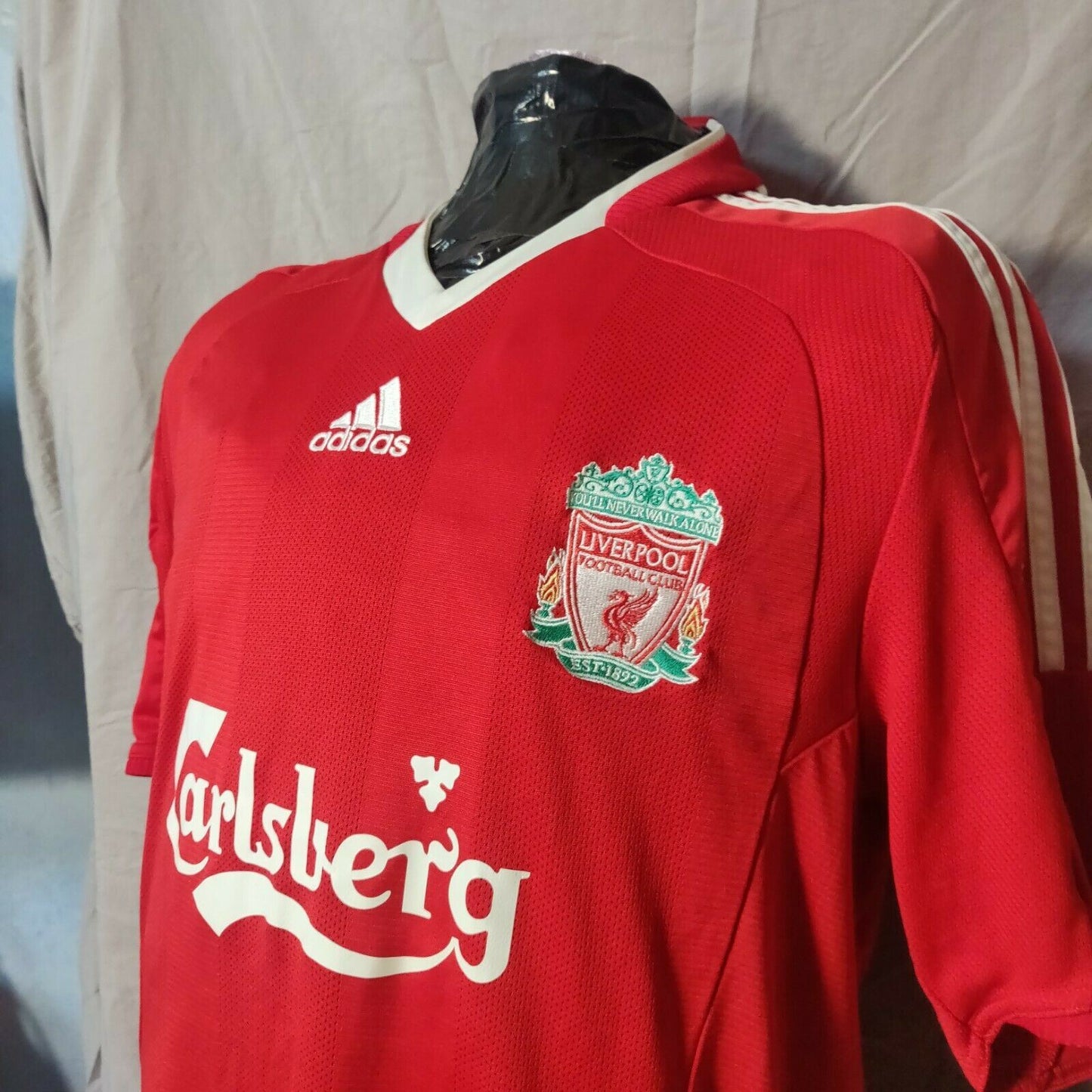 Liverpool FC Red Adidas Jersey 2008 Short Sleeve Men Size XL