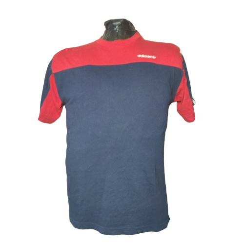 Adidas Red/Navy 3 Stripes Short Sleeve T-shirt Men Size Medium
